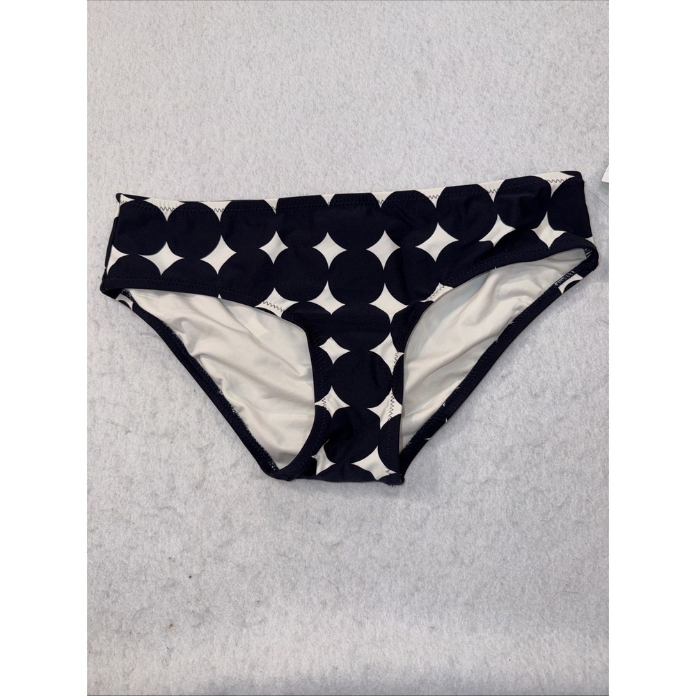 Kate Spade Swim Bikini Bottom Only Size L Navy White Pattern Swimwear New